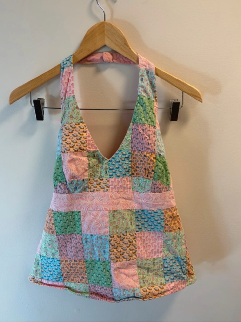 Vineyard Vines Patchwork Halter Tank Top in Pastel Multi